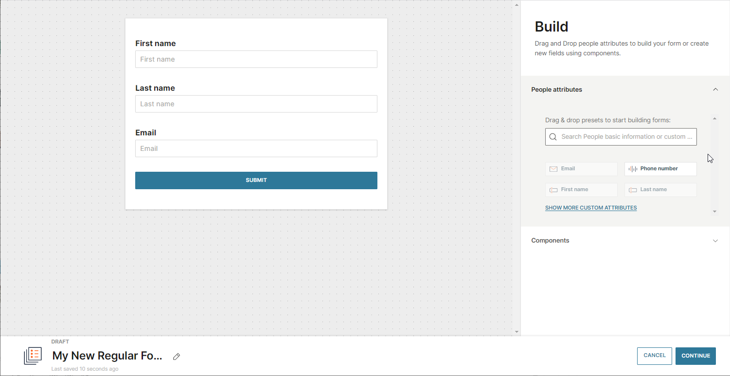 content build forms