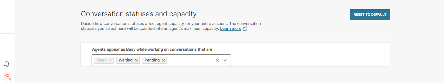 Conversations - Capacity status