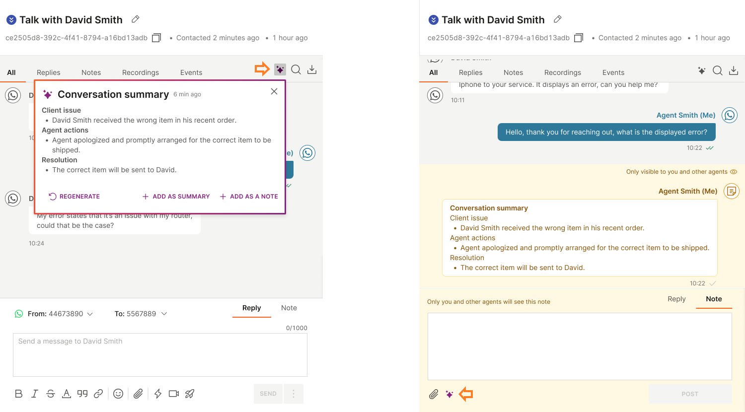 Conversations - AI summary in conversation and note