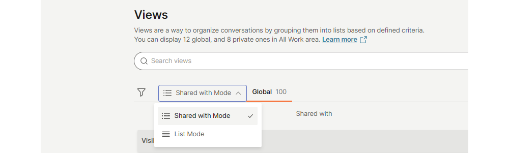 Conversations - Views share mode