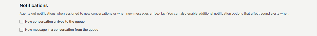 Conversations - Notifications option
