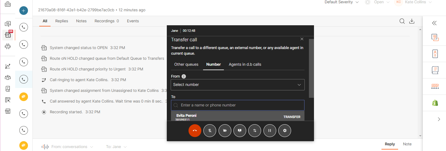 Calls - Transfer to external number step four