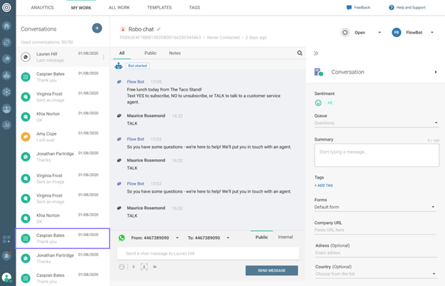 Conversations - Forms in conversations