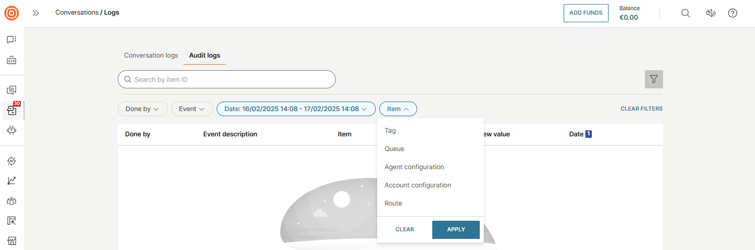 Conversations - Audit logs events