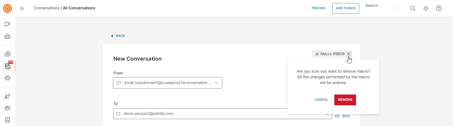 Conversations - Remove macro