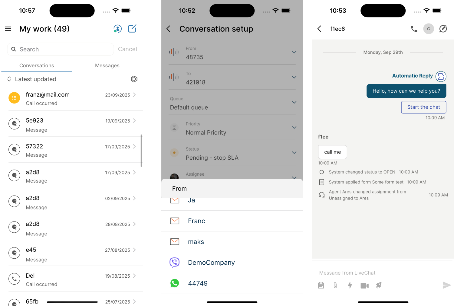 Conversations mobile app
