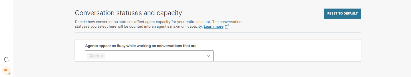 Conversations - Capacity status