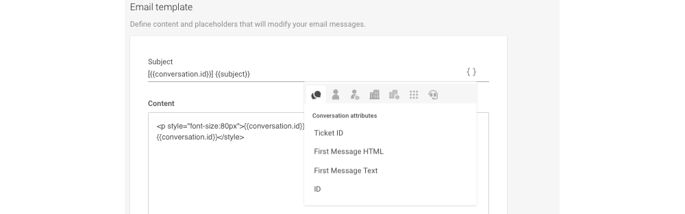 Short ID - Conversation attributes