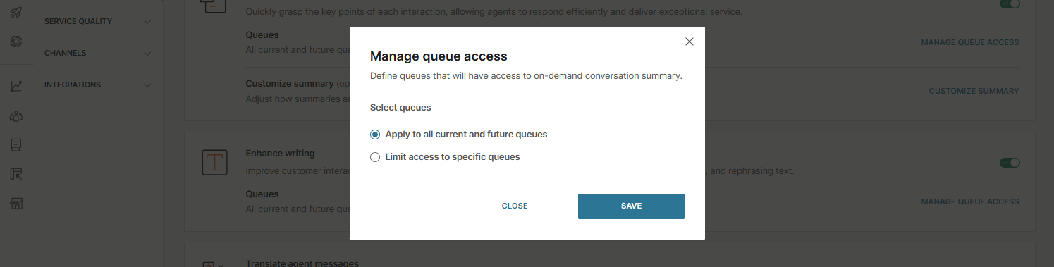 Conversations - AI summary queues