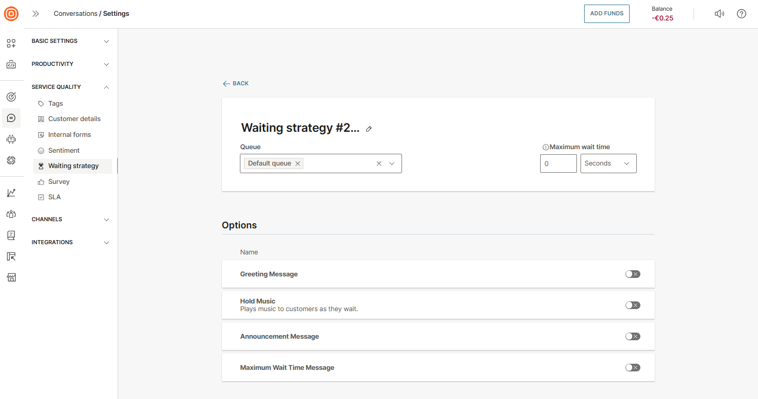Waiting strategy for calls