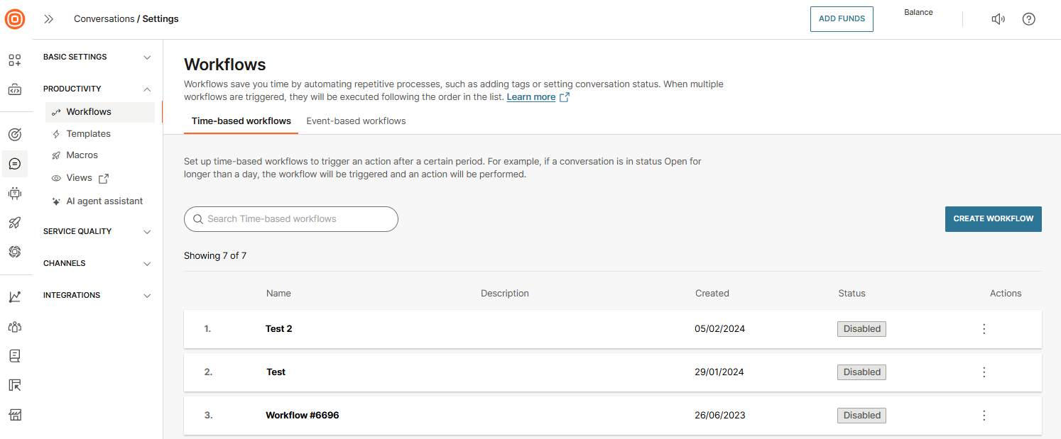 Conversations - Workflows