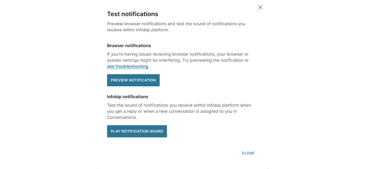 Conversations - Test sound notifications