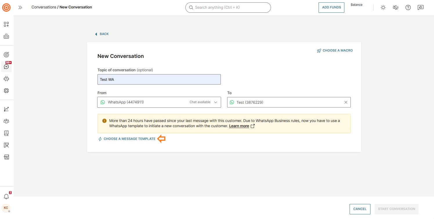 Conversations - WA templates