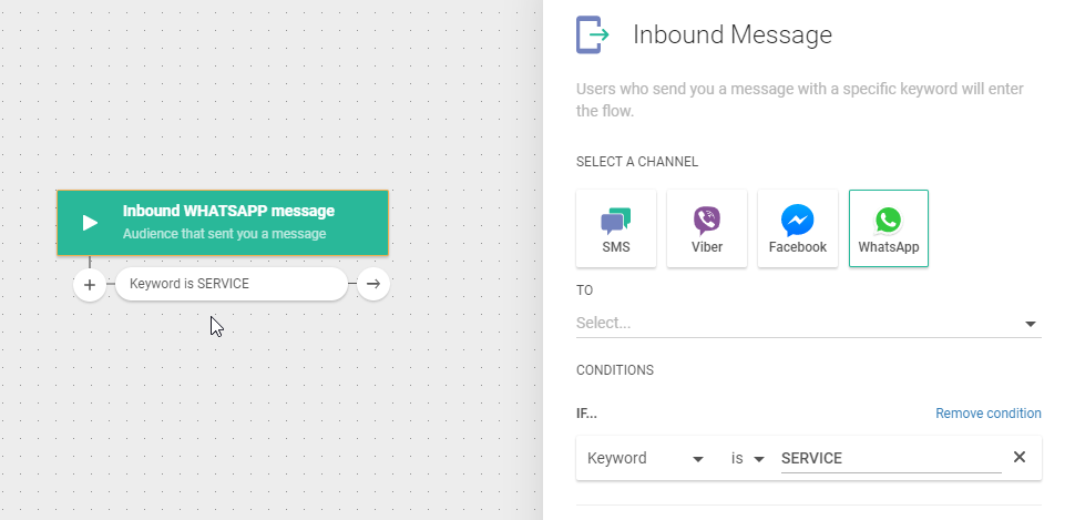 WhatsApp use case - Assign a Customer Inquiry to the Right Agent - inbound message