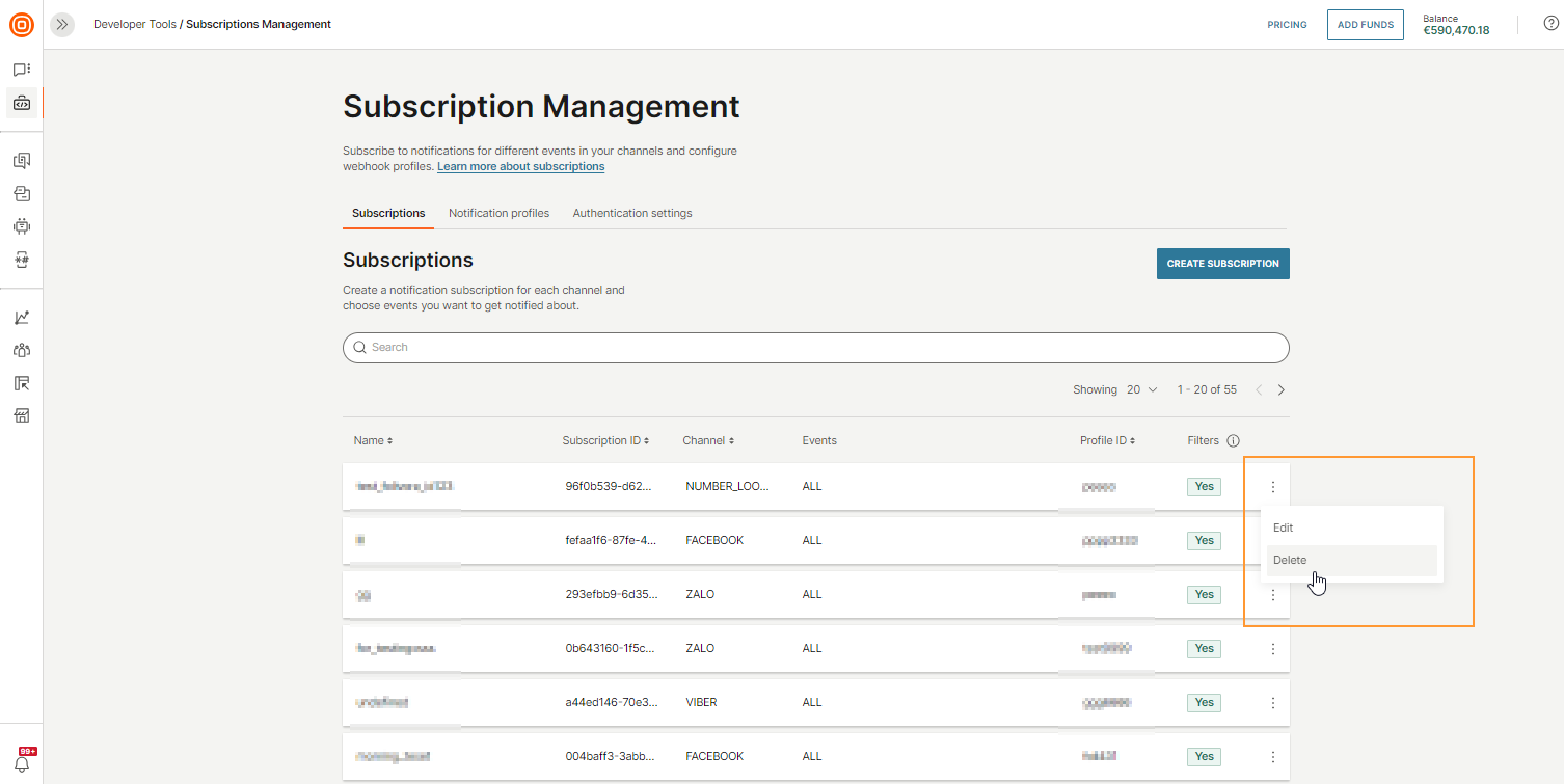 cpaasx-delete-subscription