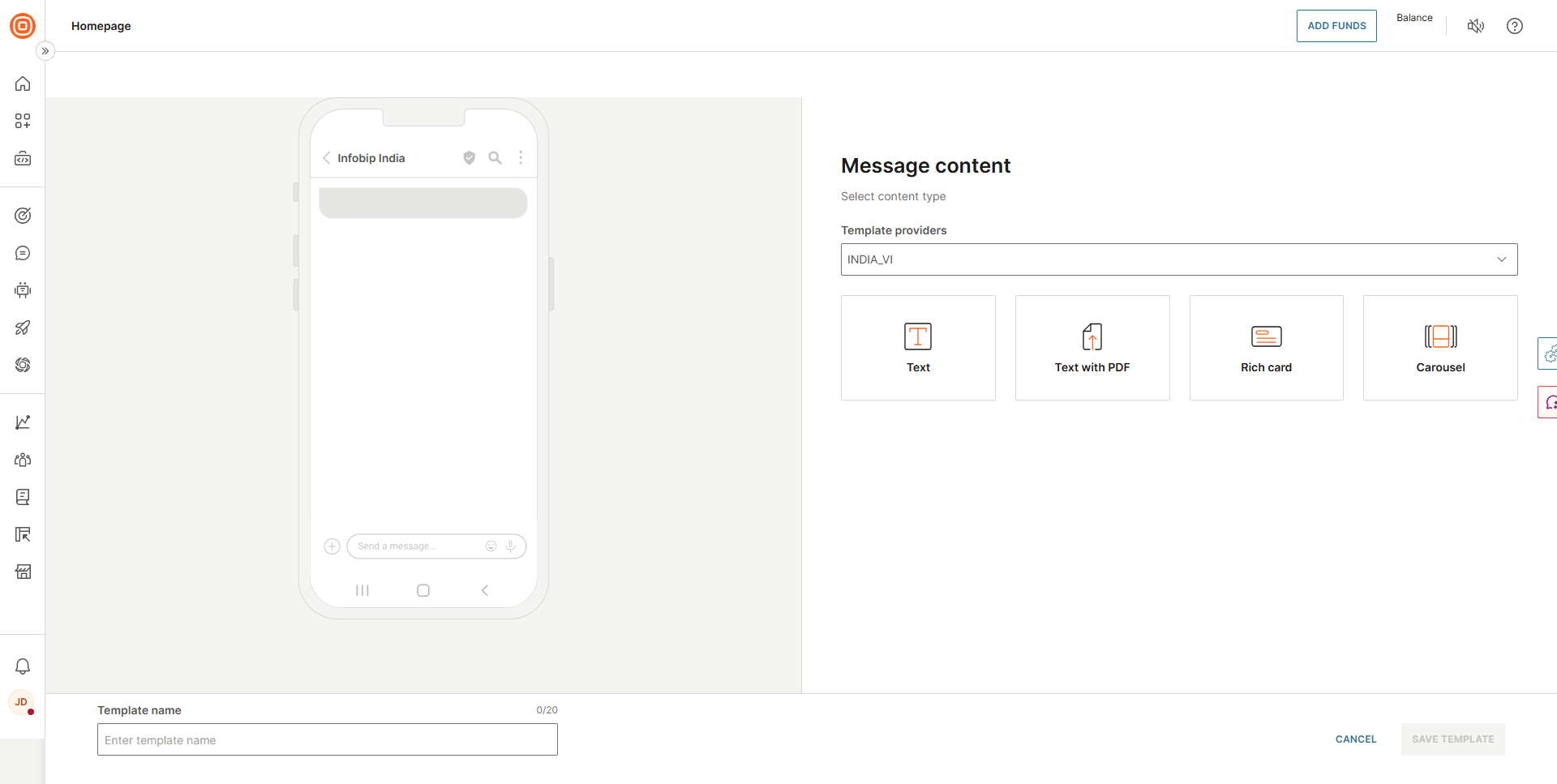 Create template options