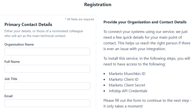 Marketo organization and contact details