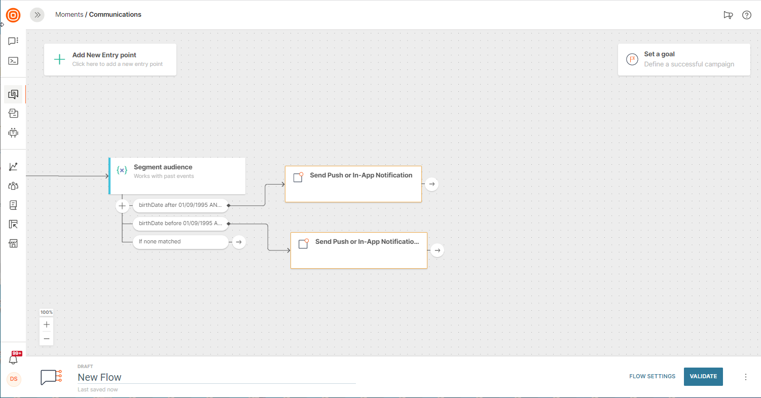 push messages in segmentation