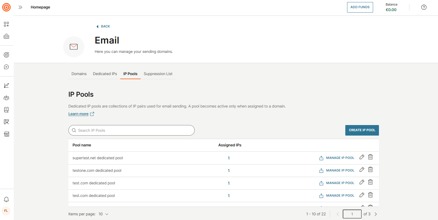 Email - Create IP pool