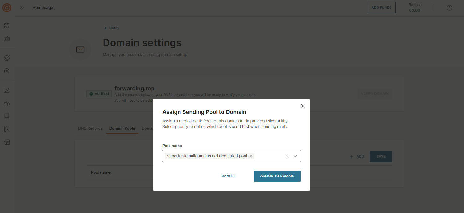 Email - Assign pool