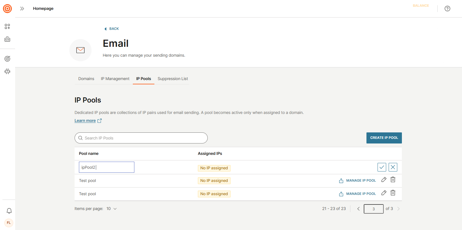 Email - Edit IP pool