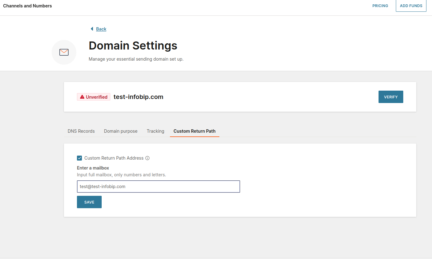 Manage Domain Settings