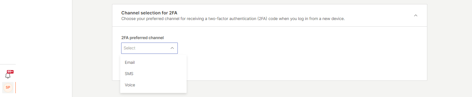 Essentials - 2FA select channel