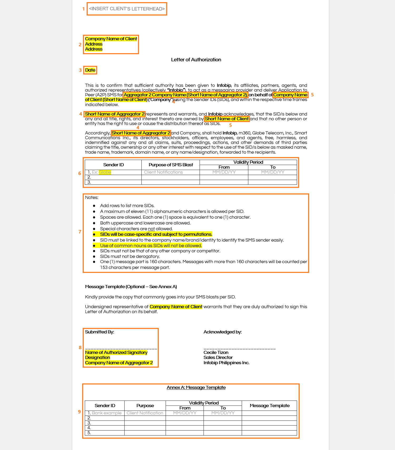 Essentials - Globe Int aggregator to client LOA