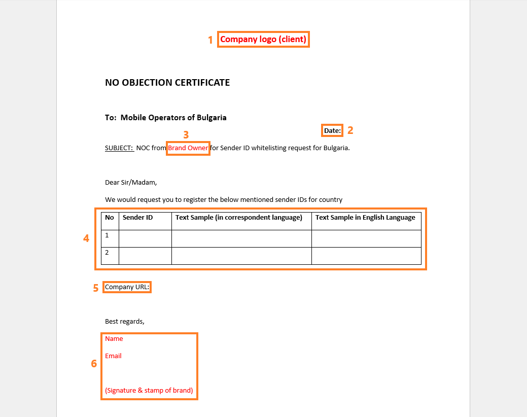 Essentials - NOC letter Bulgaria