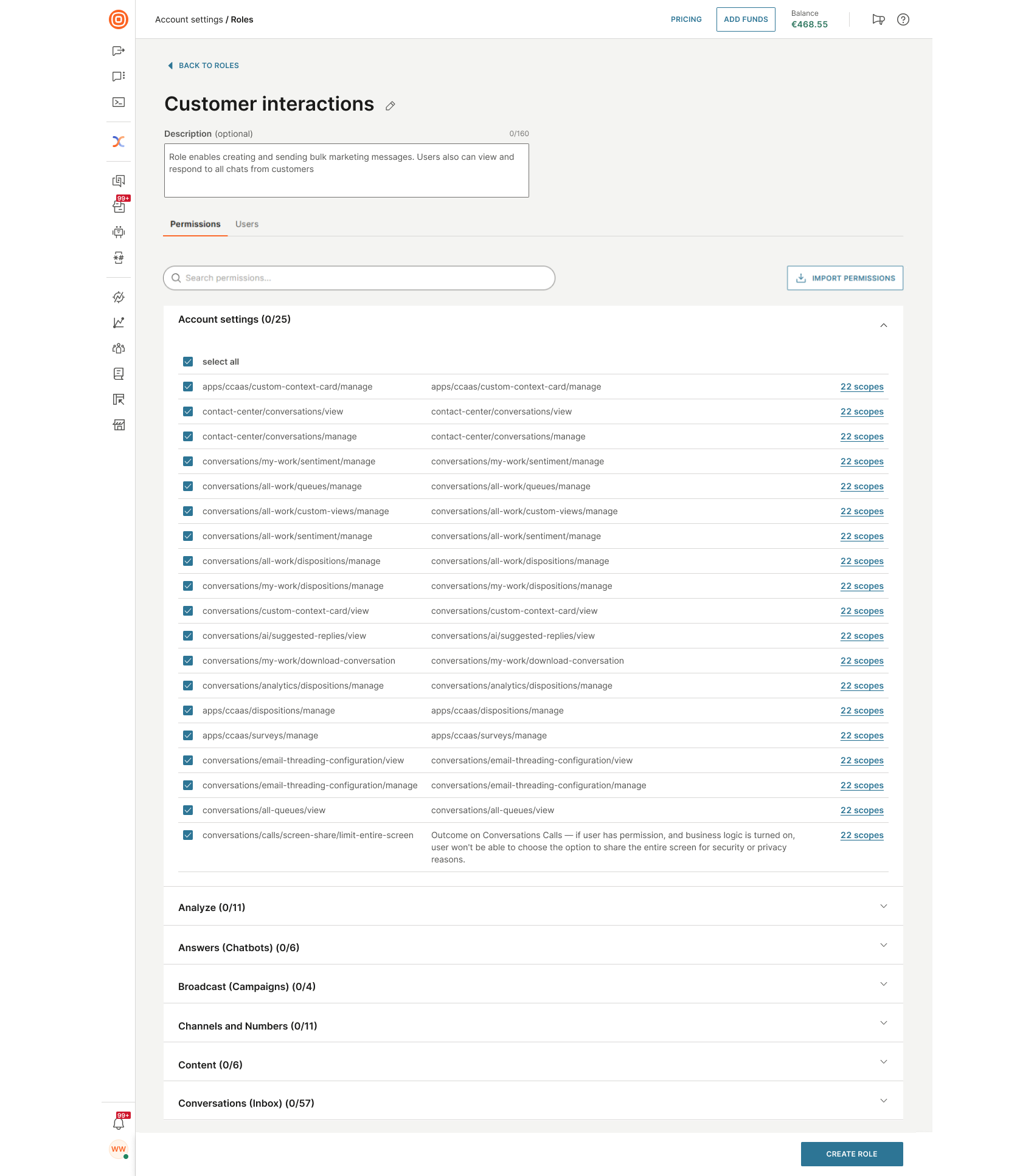 Essentials - Custom roles creation - option