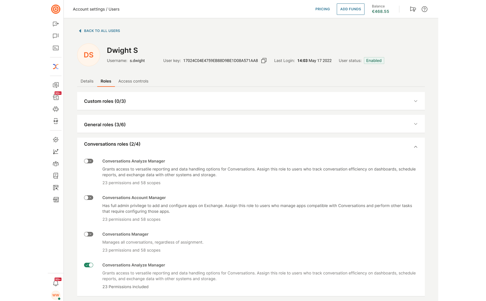 Essentials - Edit roles