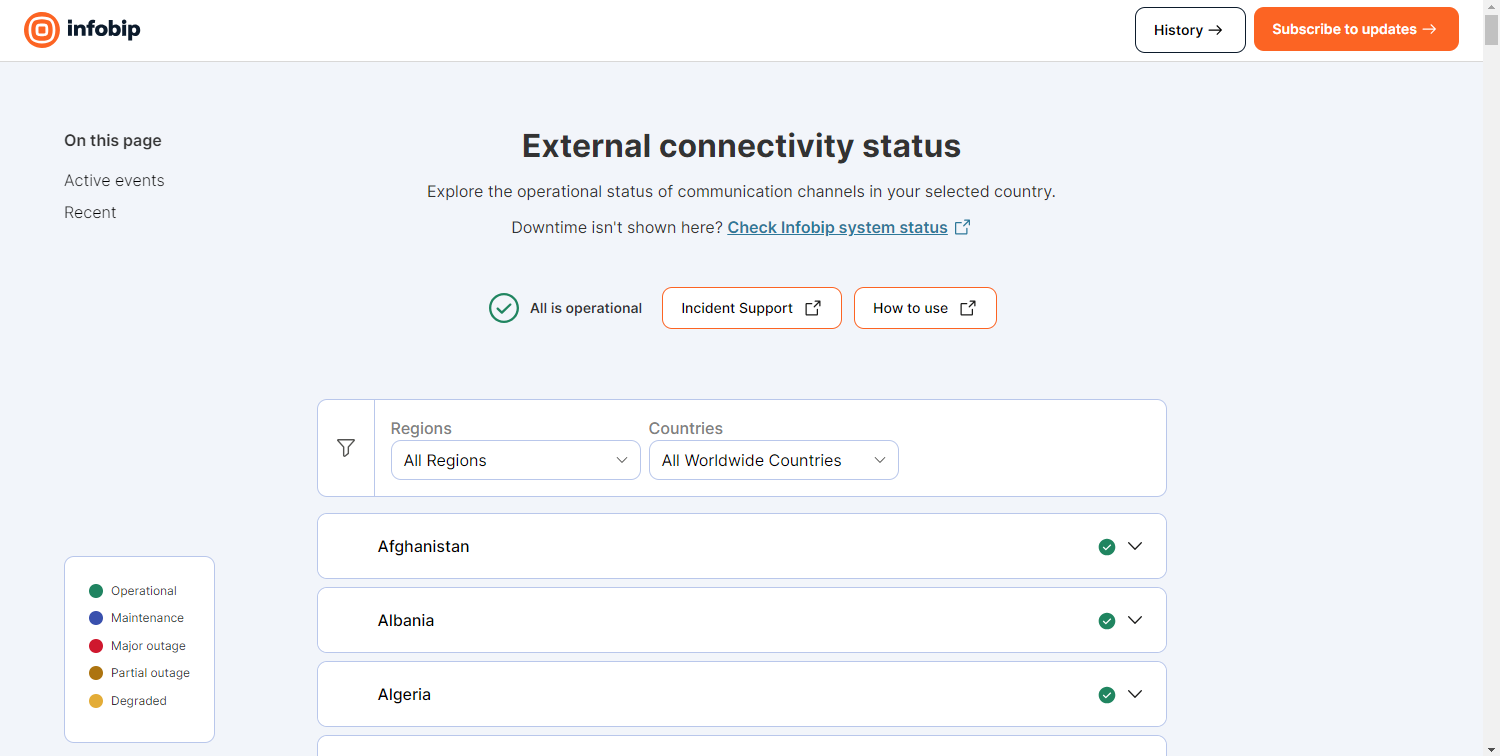 Essentials - External connectivity status page