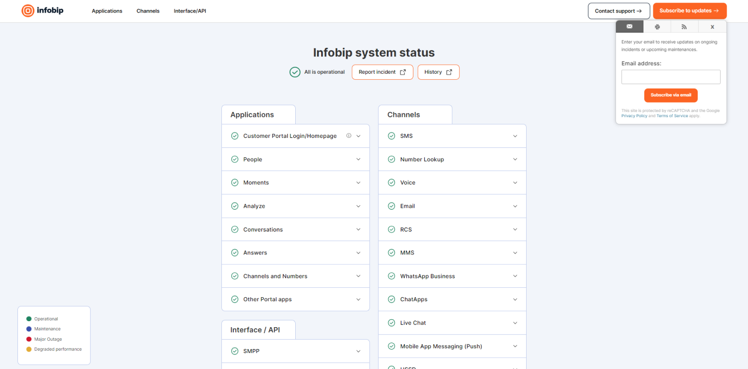 Essentials - Incident status subscribe