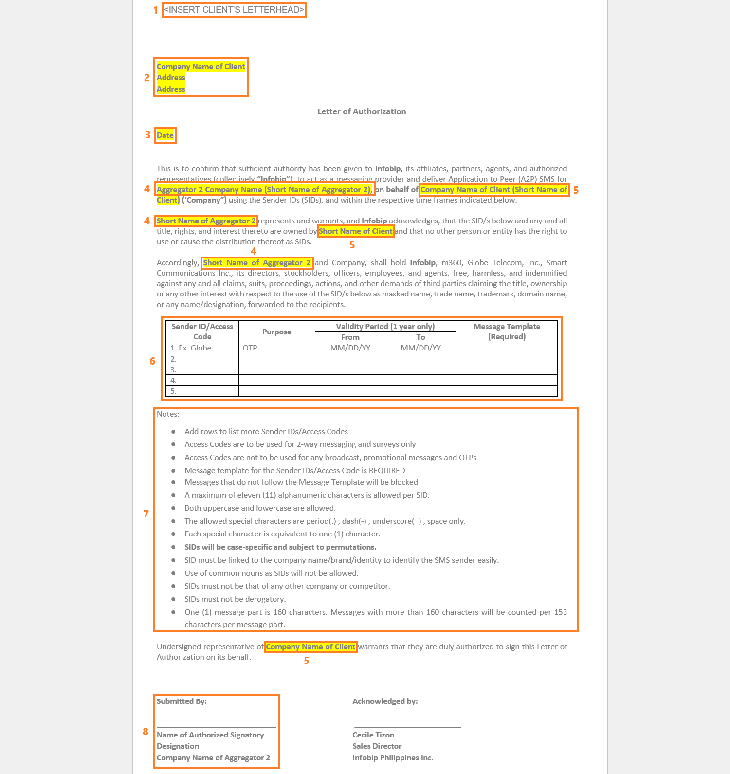 Essentials - Globe local aggregator client LOA