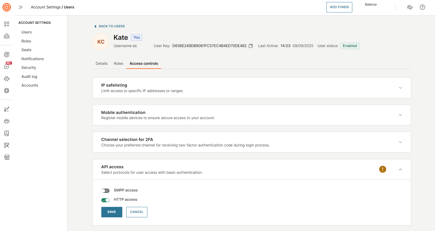 Essentials - API access