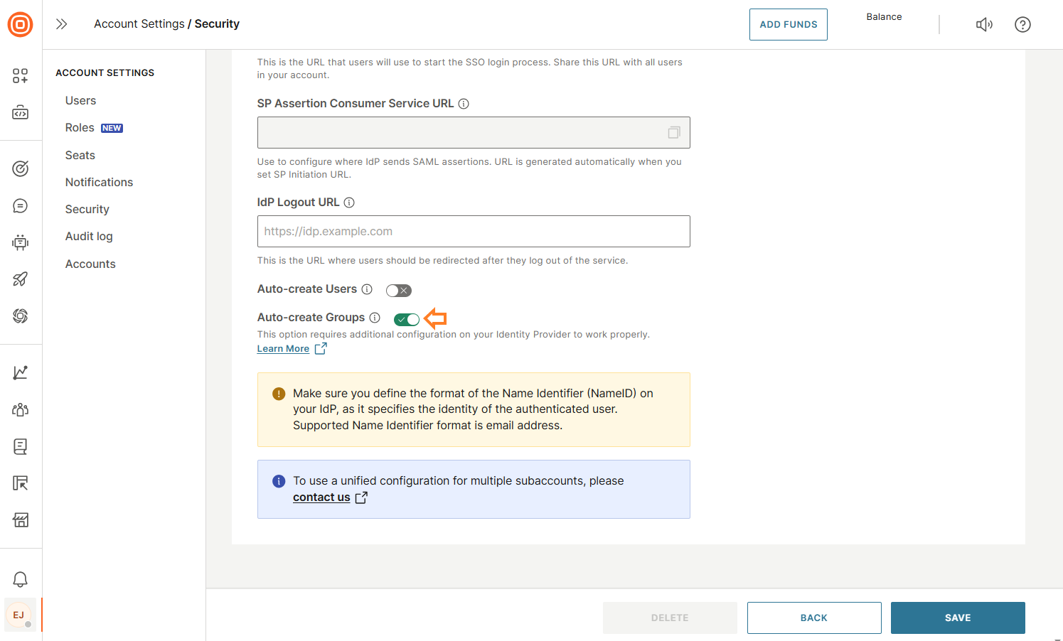 Auto-create groups