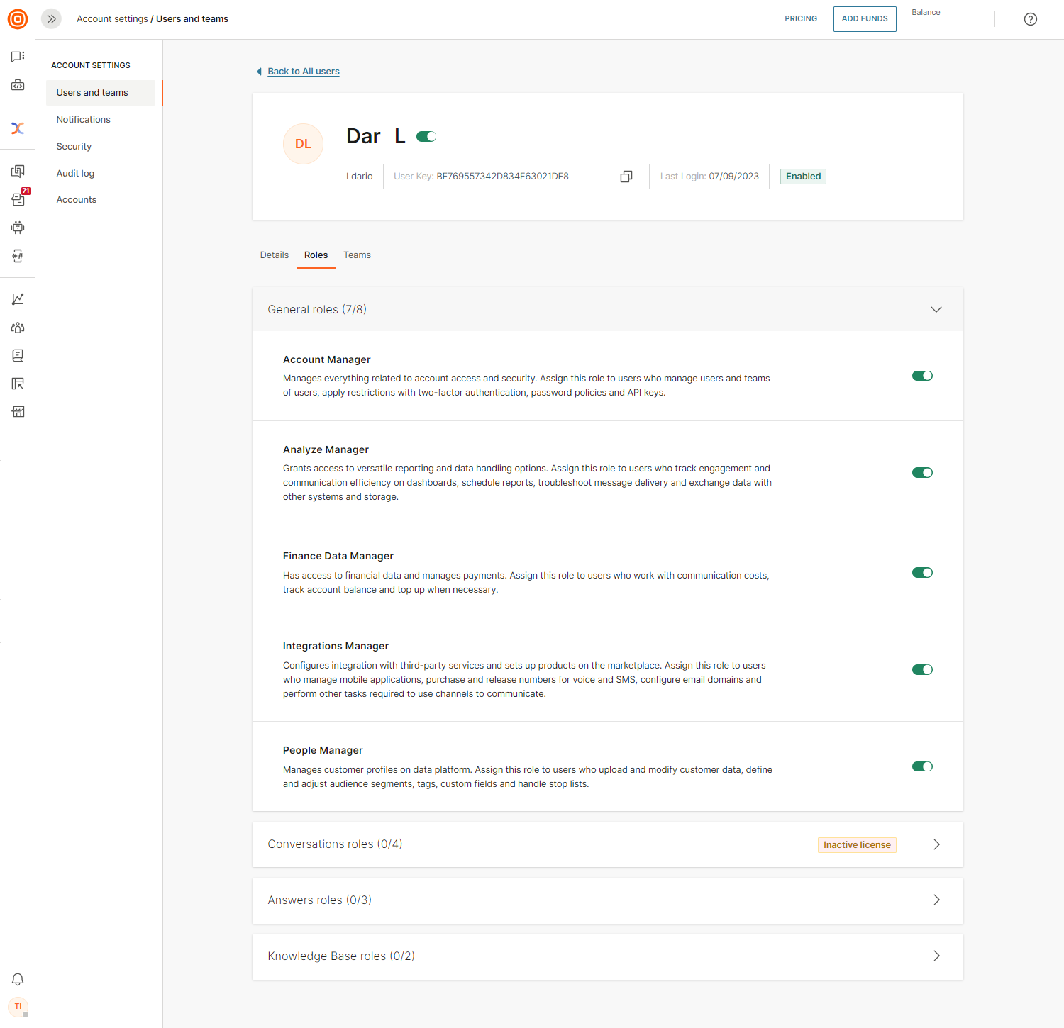 Essentials - Manage roles