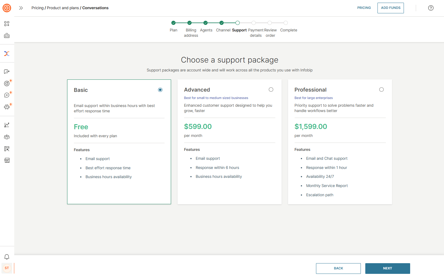 Essentials - Choose a support package