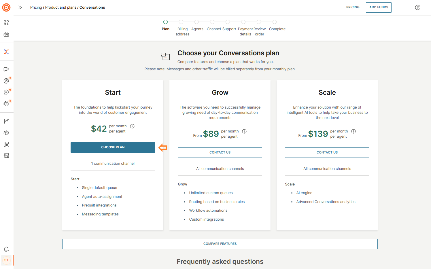 Essentials - Choose a plan