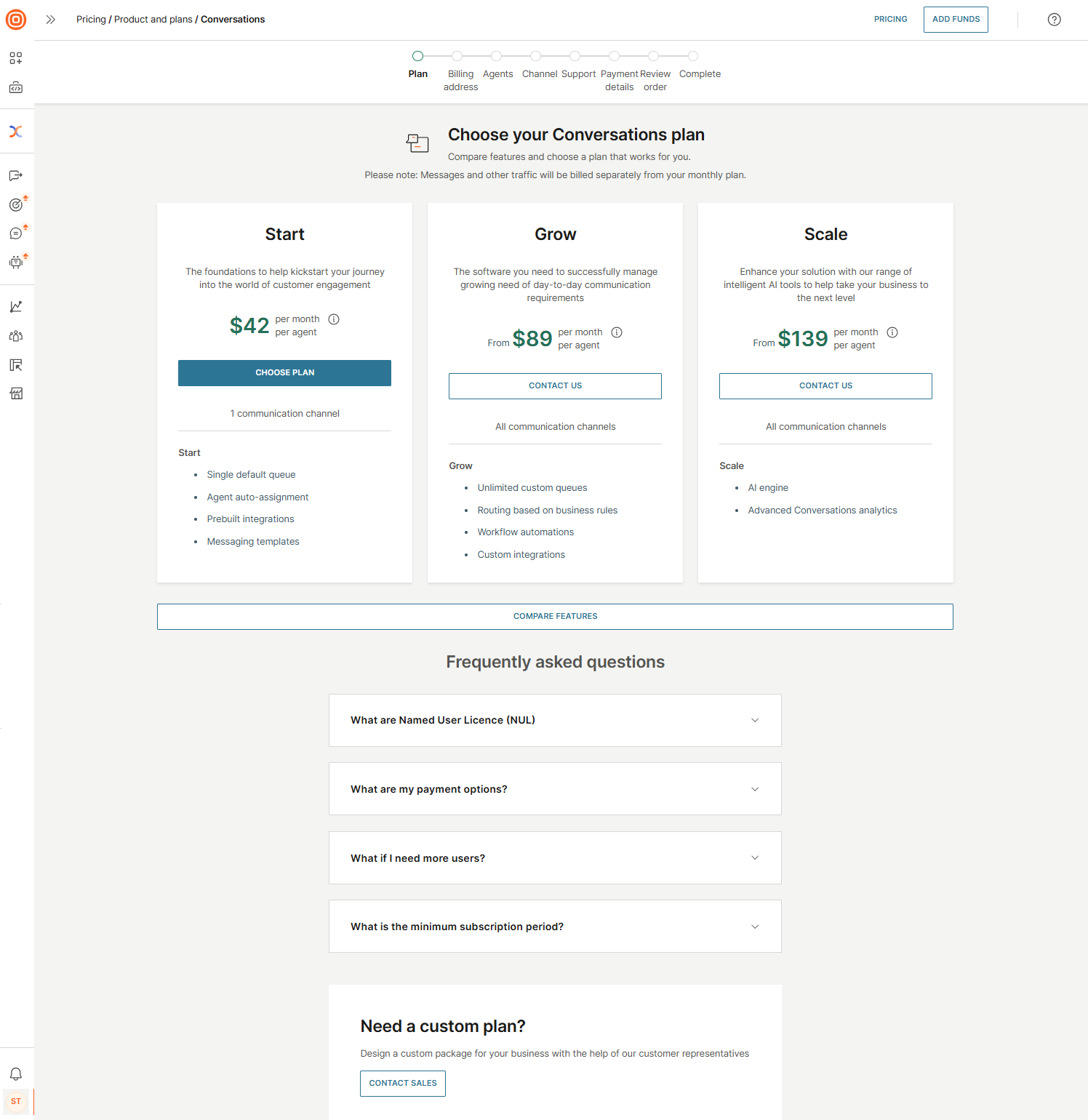 Essentials - Paying account plans and details