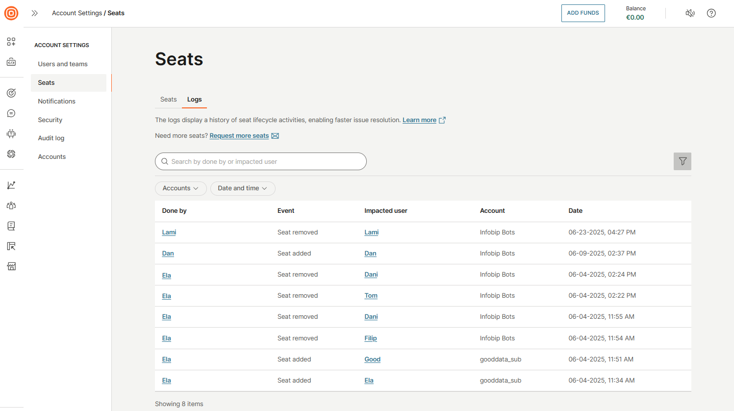 Essentials - Logs in seats