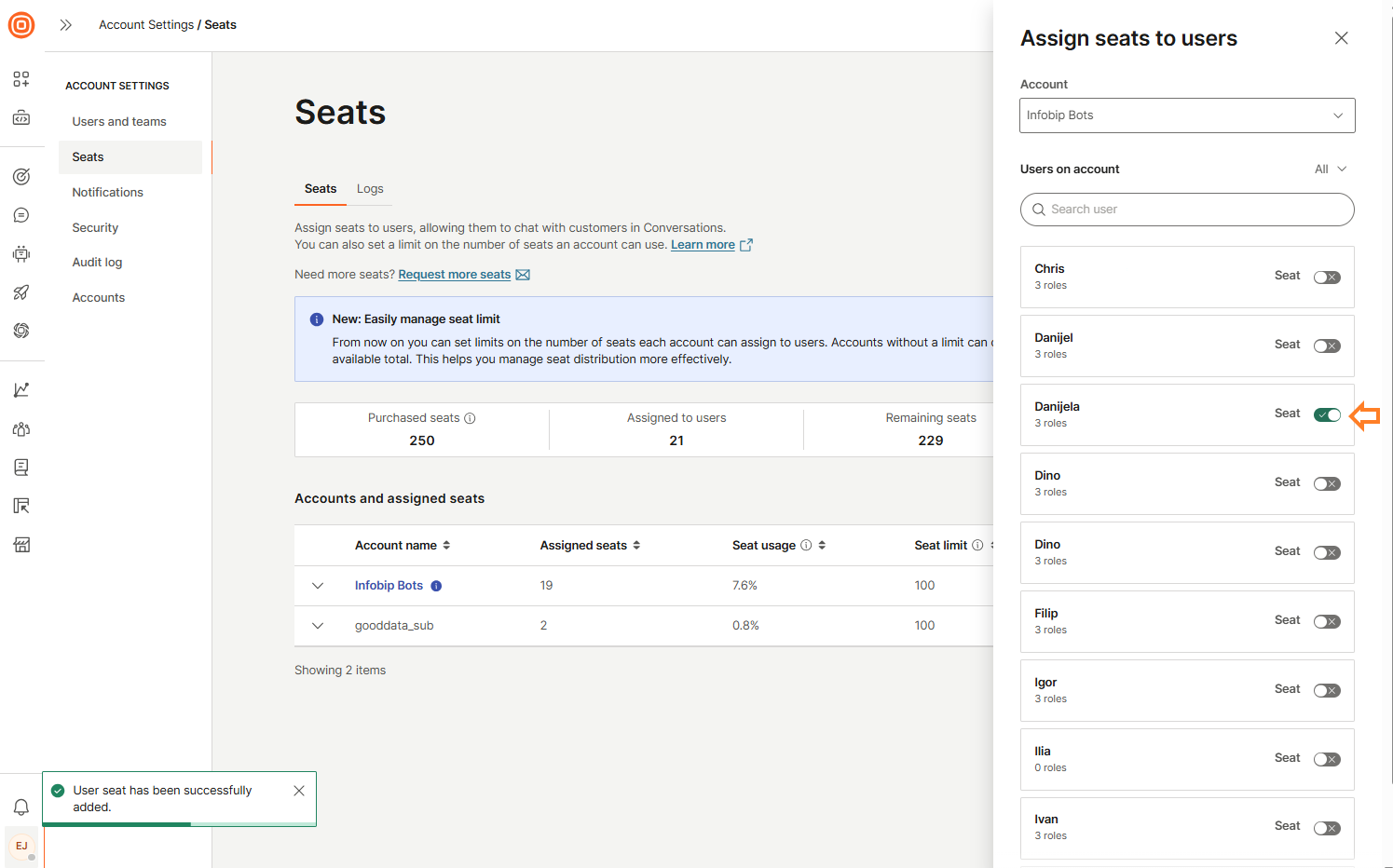 Essentials - Add seats
