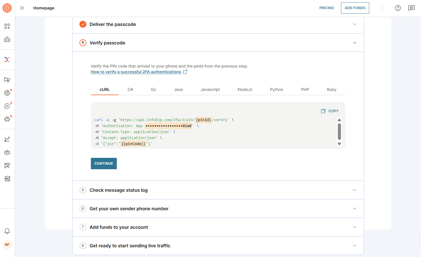 SMS - Devs fourth step second tab