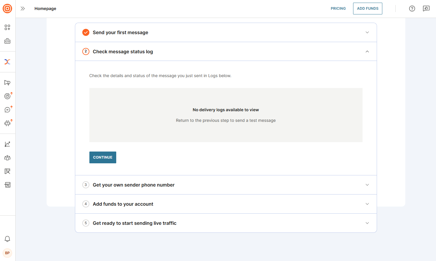SMS - Business second step