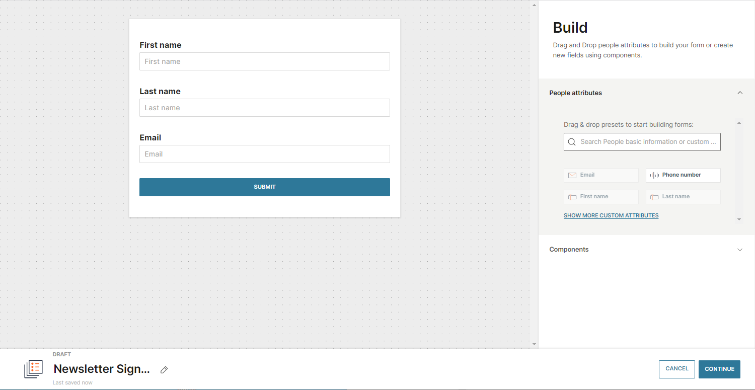 Drag and drop form fields