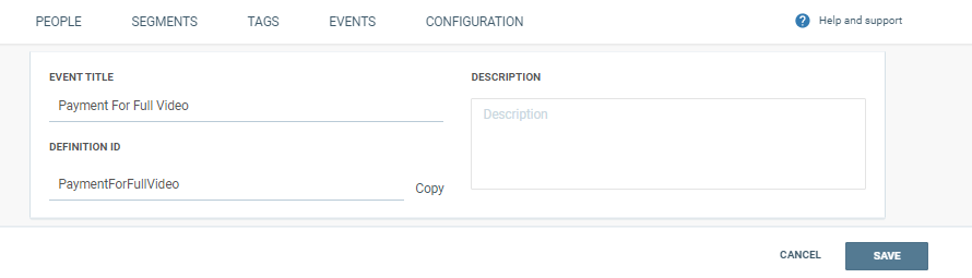 customer payment event in a funnel