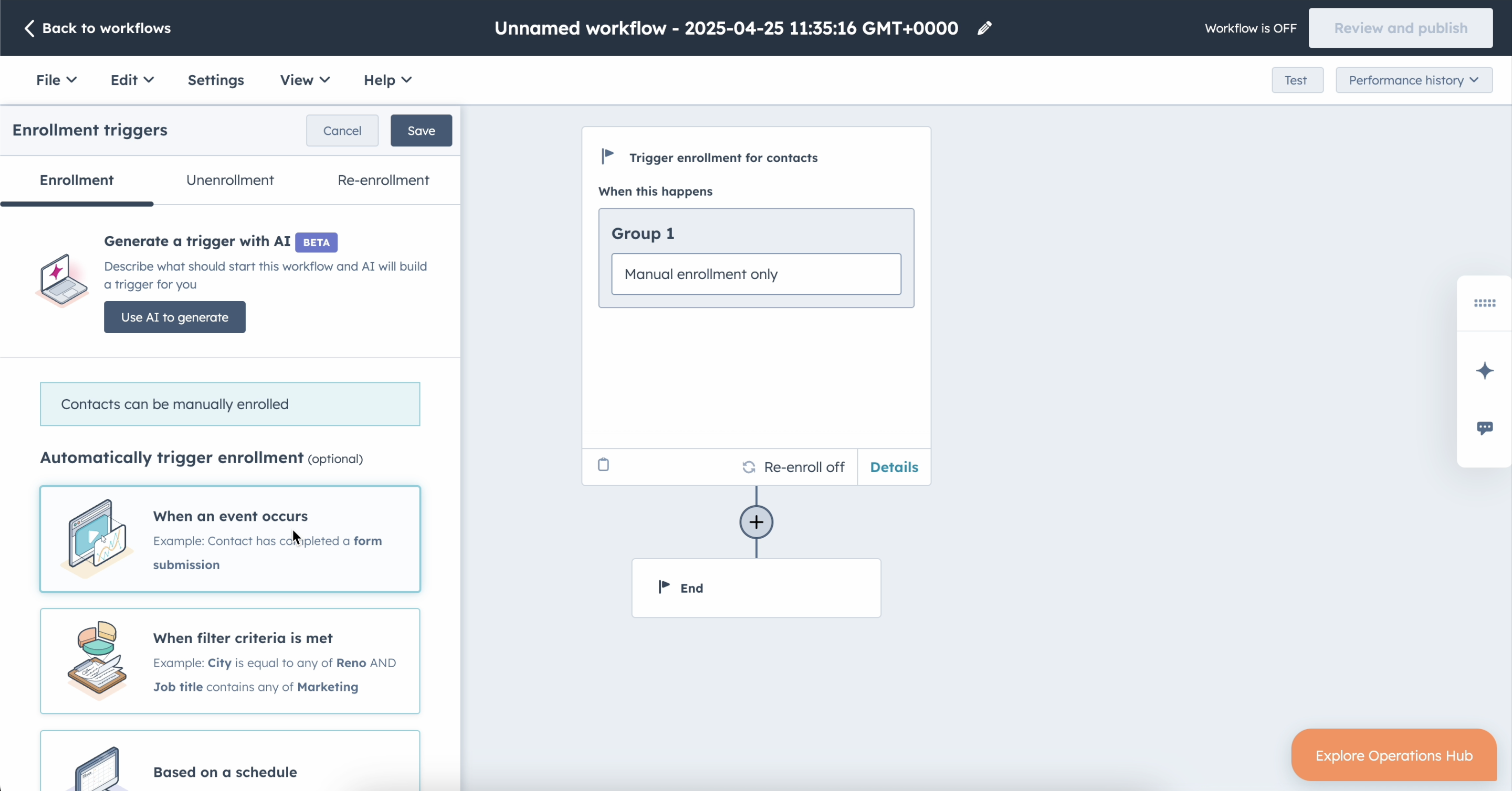 HubSpot messaging SMS failover trigger enrollment