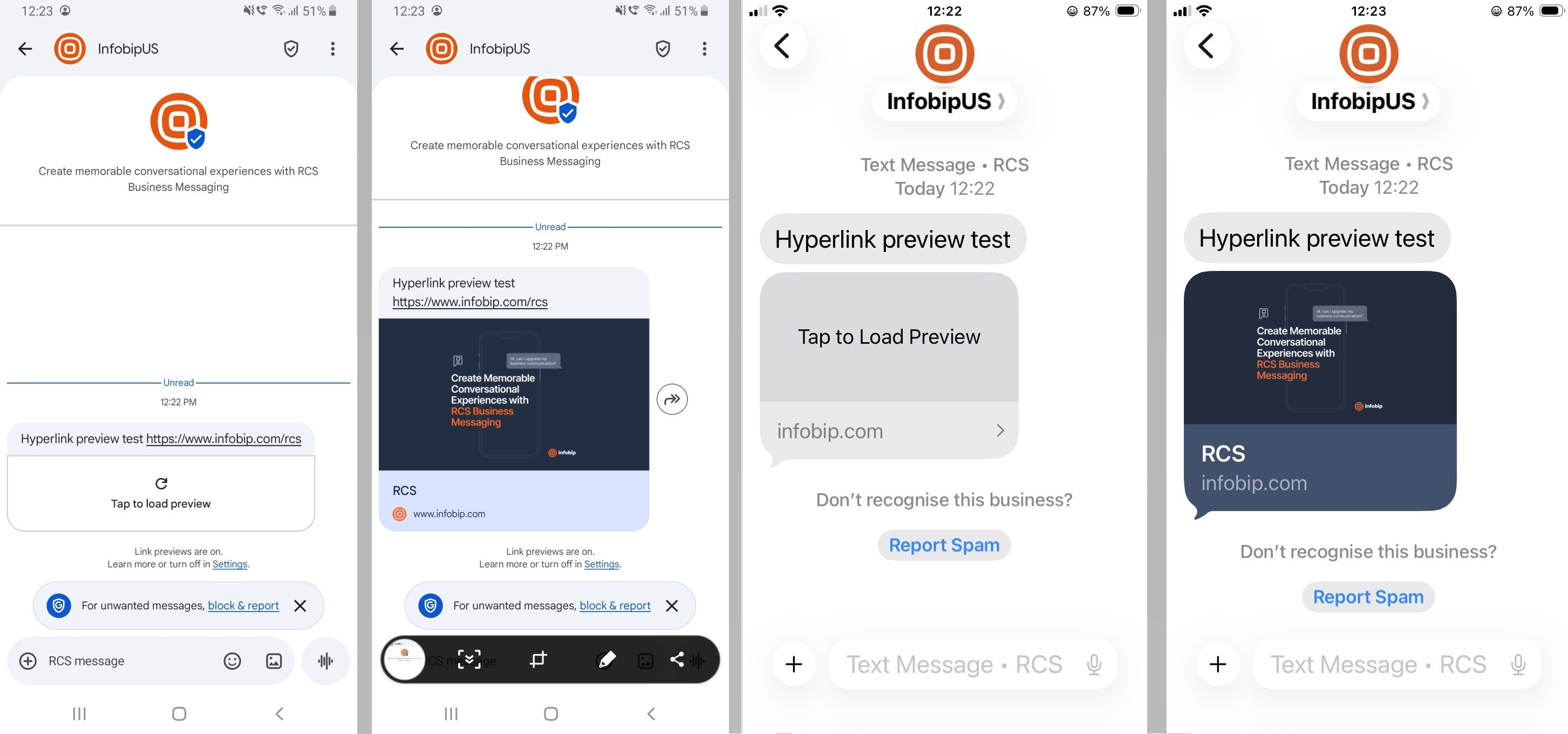 Hyperlinks behavior on iOS showing URLs as plain text compared to clickable links
