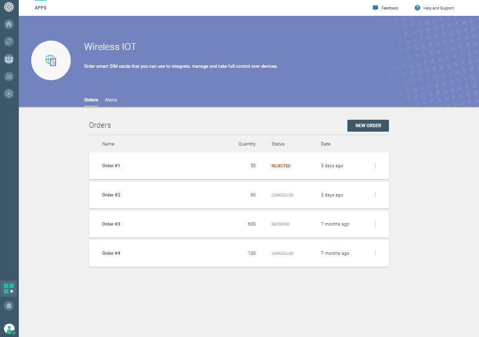 IoT - SIM cards new order