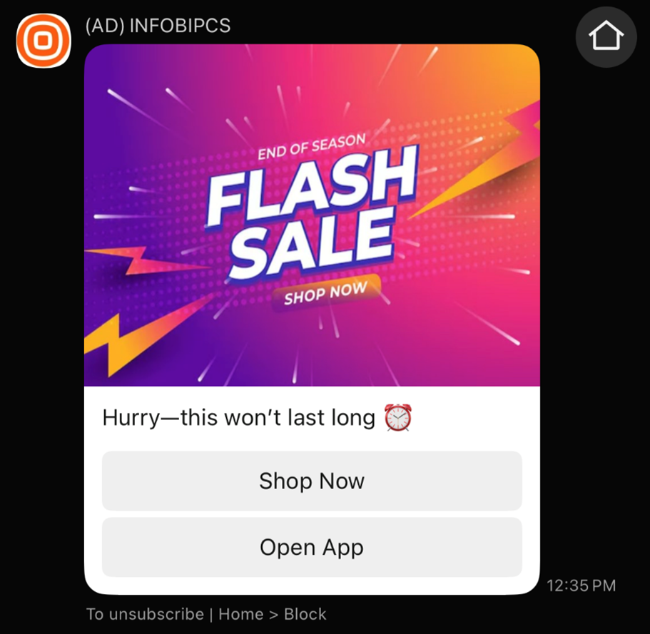 KakaoTalk Brand Message - Wide image with buttons